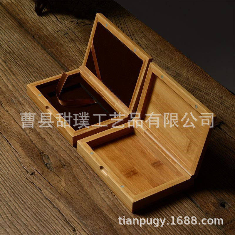 厂架直销小木盒茶叶包装盒定做竹盒定J制竹制收纳盒抽拉盖竹盒