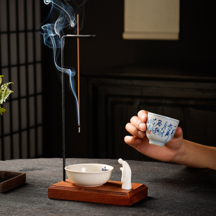 饰品 禅意家用室内香薰炉摆件创意倒挂线香插香托香器茶桌茶空间装