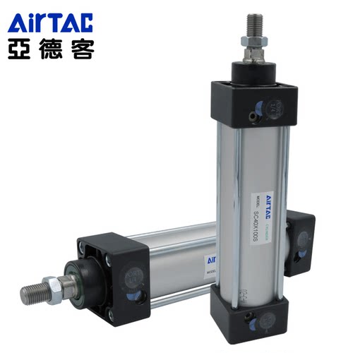 亚德客铝合金标准气缸SC32/40/50/63/80X75X100X125X150X200X300S