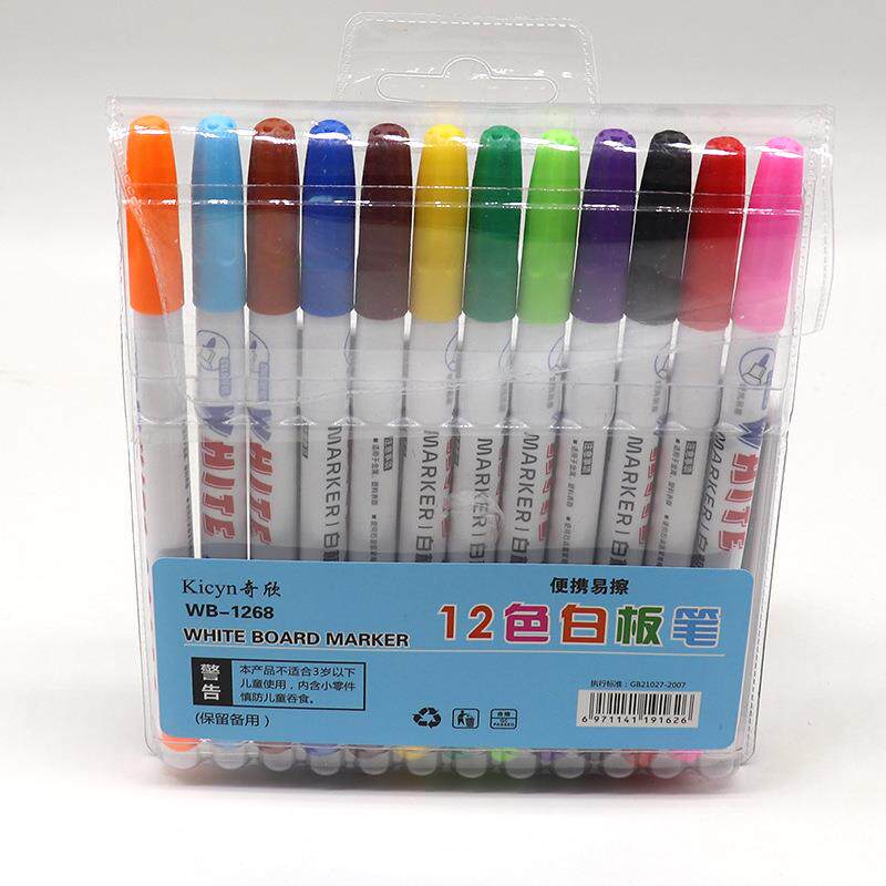 제조사의 화이트보드 펜 세트는 12가지 색상과 8가지 색상의 어린이 그림 펜을 지울 수 있습니다. 기성품 화이트보드 매칭 마커