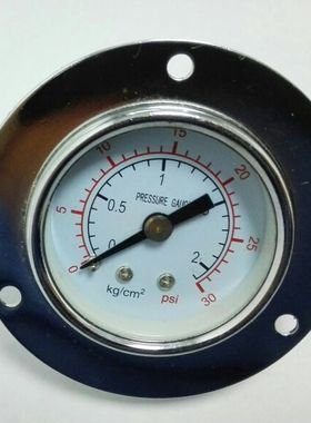 2kg/cm² 30psi 轴向带边压力表 前外框Φ61mm 背后外壳Φ40-41mm