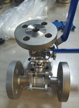 江苏欧莎阀门/不锈钢三片式带锁法兰球阀  PN40手动带锁法兰球阀