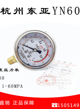 杭州东亚耐震压力表径向