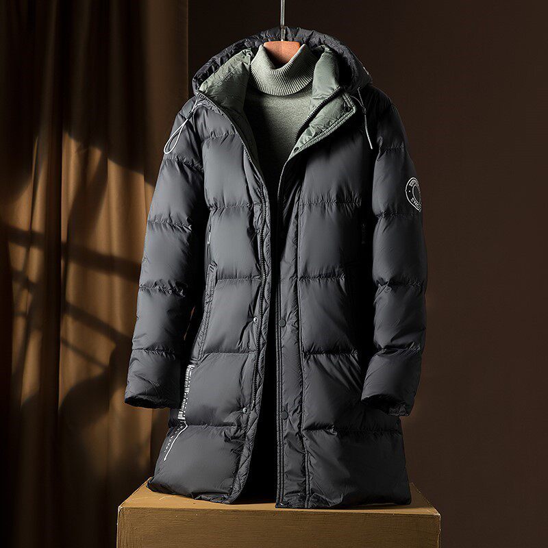 天花板级！俄罗斯~大朵鹅绒羽绒服男冬季中长款加厚保暖防寒外套