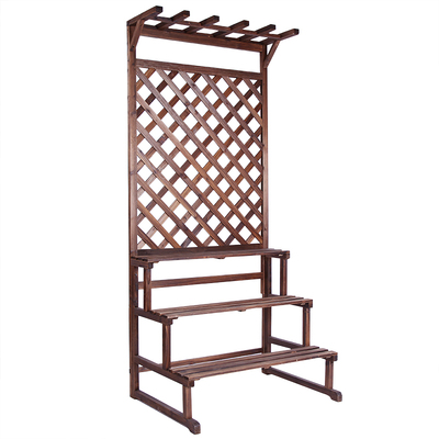 阳台花架防腐木多层阶梯