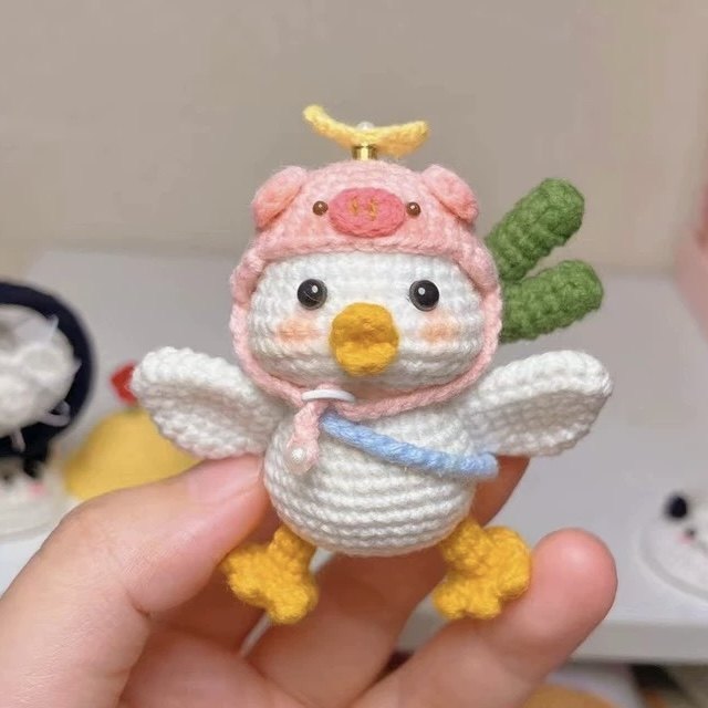 毛线钩针滑板葱鸭玩偶diy自制材料包手工钩织钥匙挂件创意送礼物,服饰配件/皮带/帽子/围巾,DIY编织材料包,淘宝优惠券,粉丝福利购,淘宝优惠卷