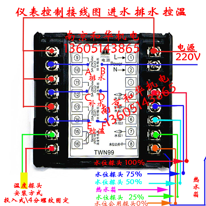浴室水温位显示控制仪热