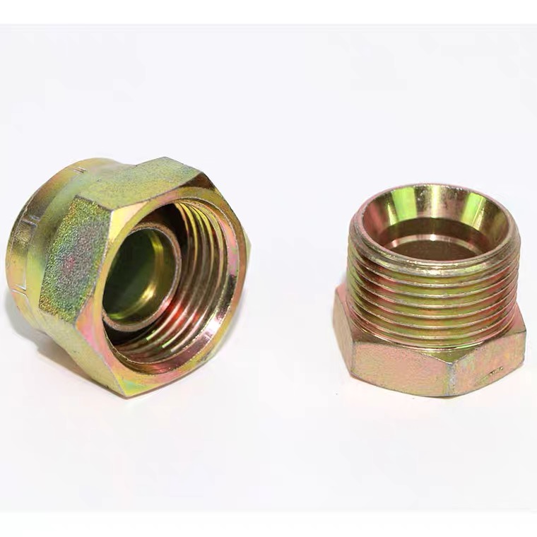 液压油管帽堵D型C型闷盖公英美制母堵JIC内外丝堵破碎锤油管堵头