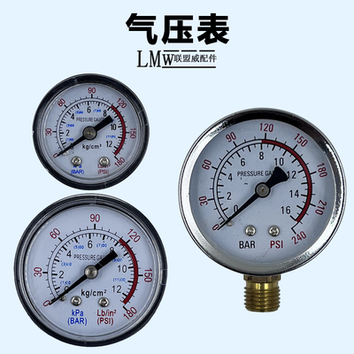 空压机气泵力表卧式立普