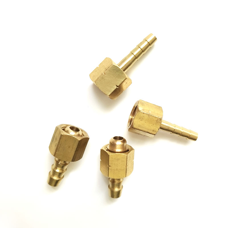 压力表铜接头 公制M14*1.5转8mm气管皮管胶管接头 M14活动宝塔头