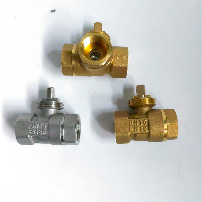 方威微型黄铜电动二通球阀三通阀体不锈钢内螺纹牙口球阀体DN15