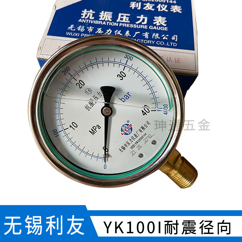 无锡利友抗振压力表YK100I径向耐震油压0.1/1.6/2.5/4/6/10/40Mpa,3C数码配件,USB多功能数码宝,淘宝优惠券,粉丝福利购,淘宝优惠卷