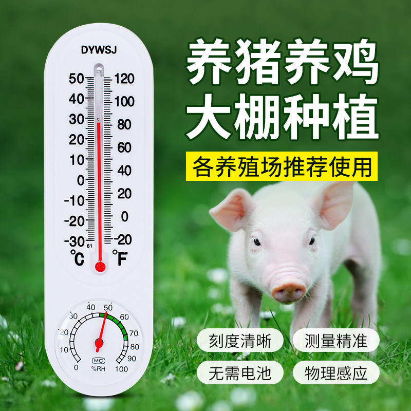 温湿度计养殖大棚温度表高精度干湿温度计壁挂式农业养猪场专用