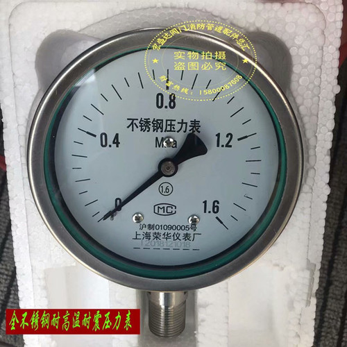 上海荣华耐高温不锈钢压力表Y-100BF不锈钢耐震防震抗震YN-100BF