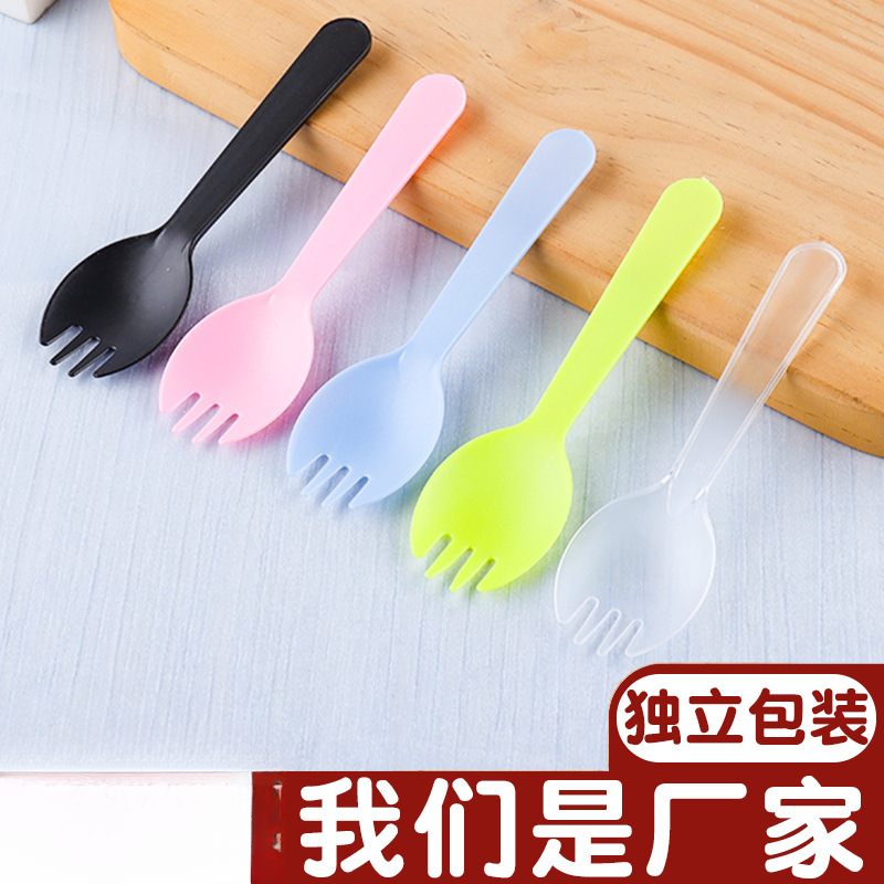加厚一次性塑料叉勺独立