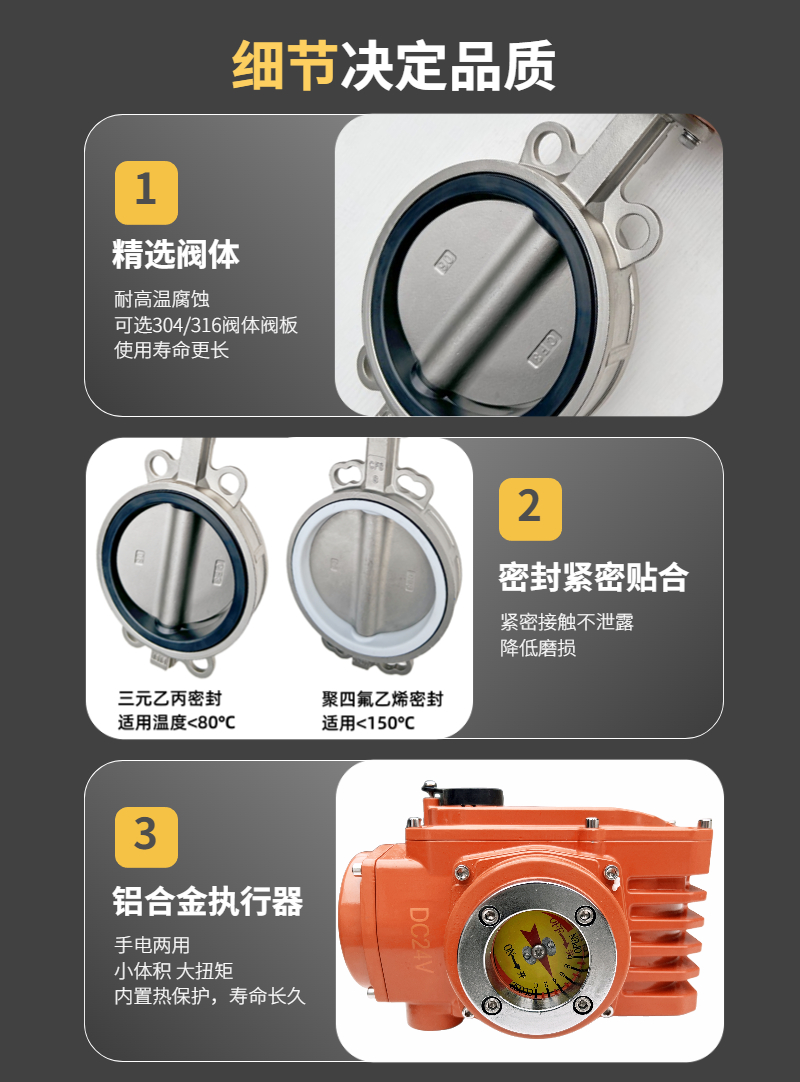 电动不锈钢蝶阀对夹式防