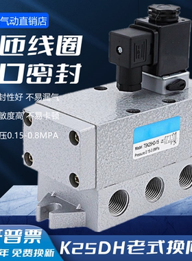 二位五通电磁阀K25DH-15/08/10/20/25 K25D2H-15截止换向阀控滑阀