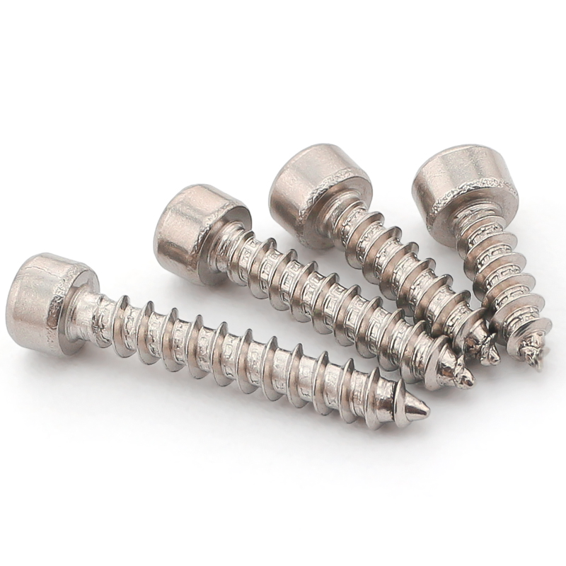 M2.6M3M4M5M6 304不锈钢圆柱头内六角自攻钉杯头音响尖尾螺丝钉