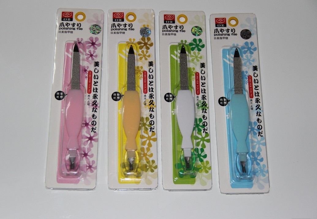 日美E105二合一美甲两用锉 指甲锉 死皮铲 死皮叉推 去死皮