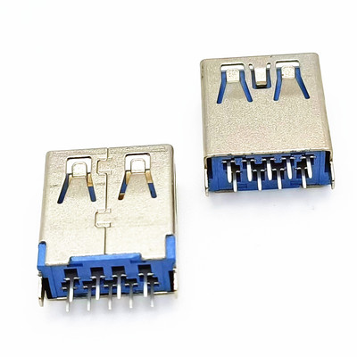 AF 9Pin直插 180度DIP USB3.0母座立式插板 直脚 H=14.9 直边