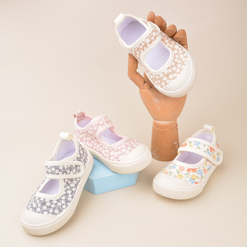 春款女童小碎花儿童帆布