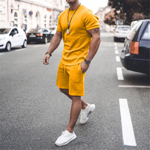 套裝 Men 多色 兩件套運動休閑男士 短褲 s?casual?suit 歐美短袖