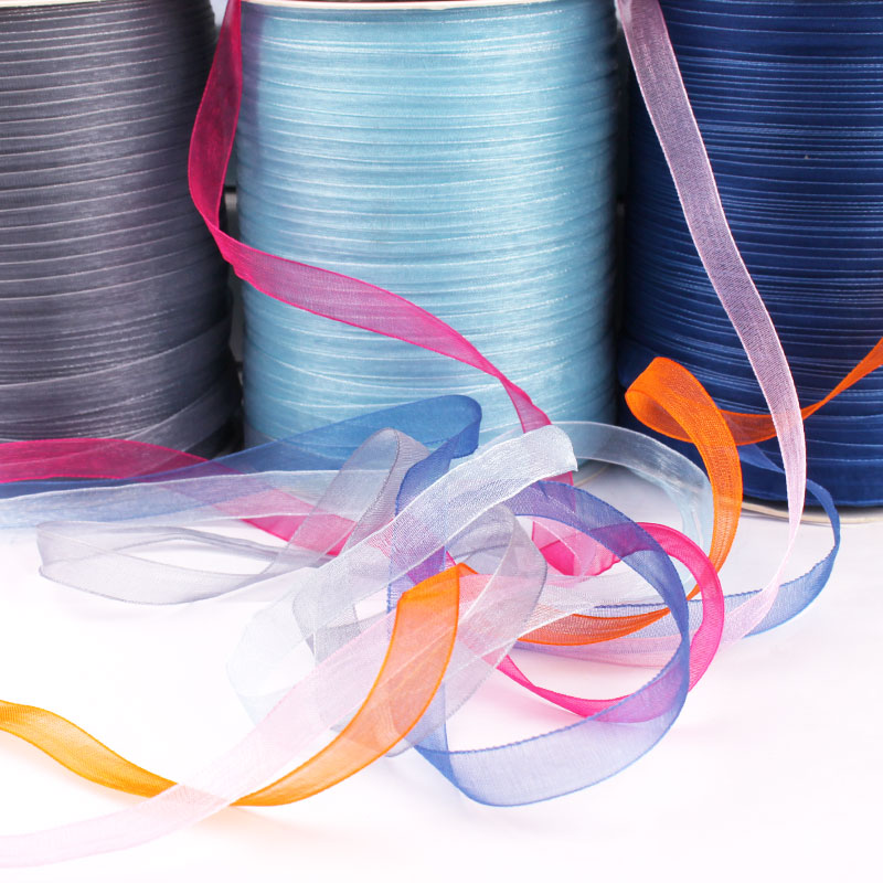 1cm宽透明装饰编帽子雪纱带勾缎带绸带10MM彩带丝带织帽子Diy手工