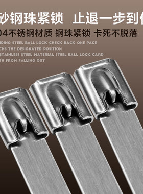 304不锈钢扎带4.6×550mm钢扎带自锁捆绑扎带船用金属扎带 100条