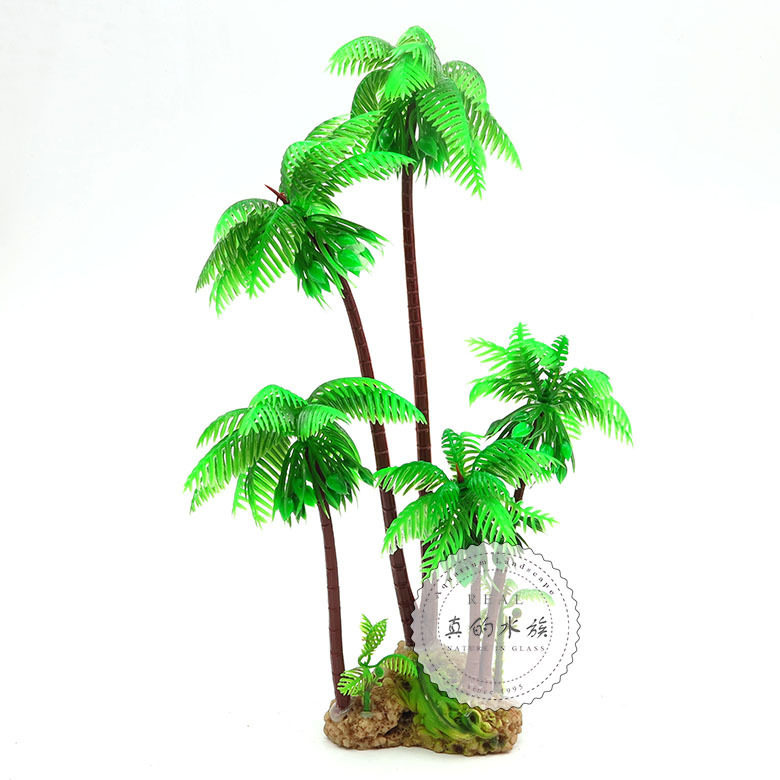 鱼缸水造景装饰仿真椰树仿生水草塑料水草鱼缸用品微景观造景椰树