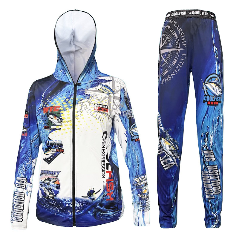 夏季钓鱼防晒服套装冰丝透气速干户外垂钓比赛黑坑路亚矶钓海钓服