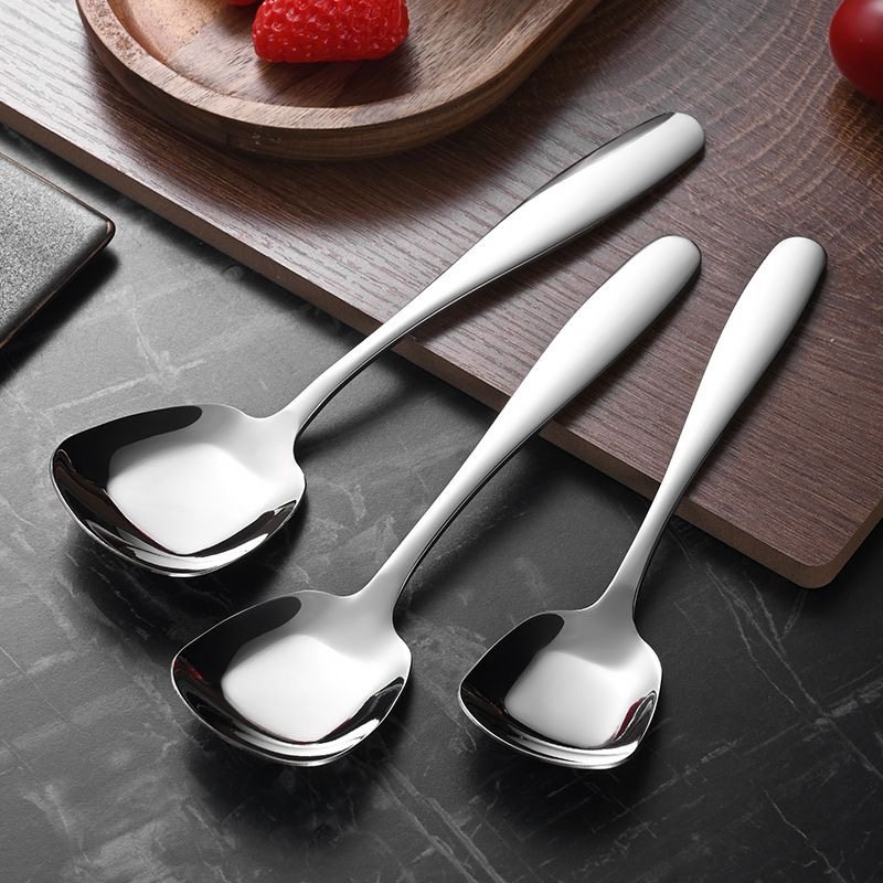 加厚不锈钢方头勺中式方型平底勺吃饭喝汤家用汤勺甜品雪糕勺西瓜,农用物资,可移动滴灌袋,淘宝优惠券,粉丝福利购,淘宝优惠卷