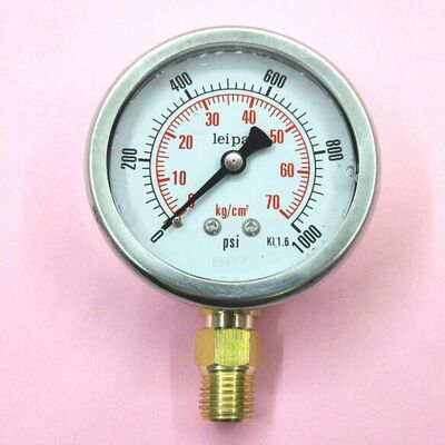 油压耐震压力表 防震抗振压力表 62-68mm 0～70kg/cm2 1000psi