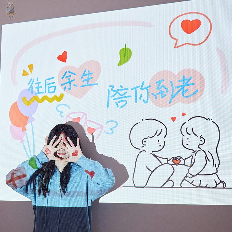 七夕一周年浪漫布置求婚室内背景墙装饰品520告白表白神器投影灯