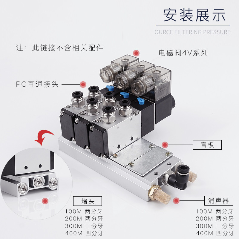 电磁阀底座连接汇流板气