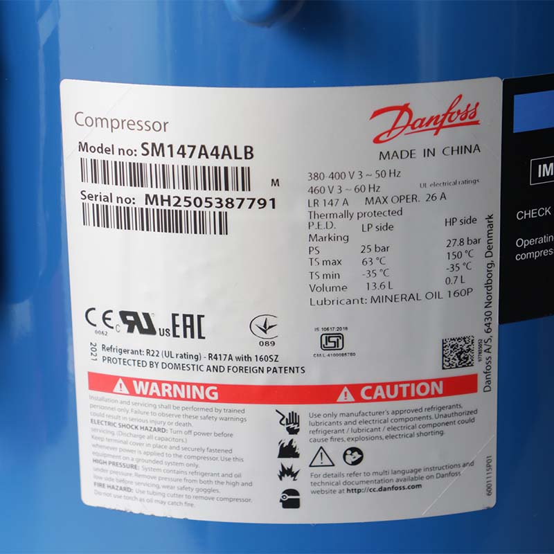 全新百福马压缩机SM124A4ALB SM147A4ALB SM161T4VC SM185S4CC