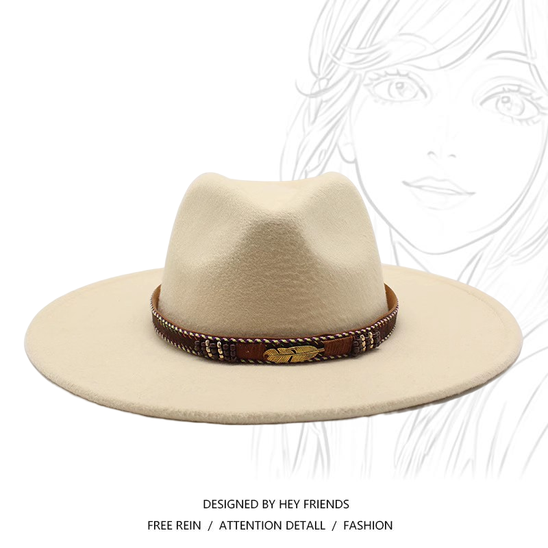 欧美新款男女士西部牛仔帽大檐帽爵士帽春季女民族帽赌徒帽毡帽