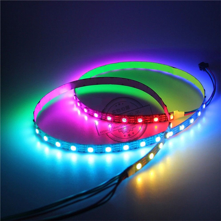 5V WS2812B 5050 RGB LED灯带1M 60 LED 黑白色PCB