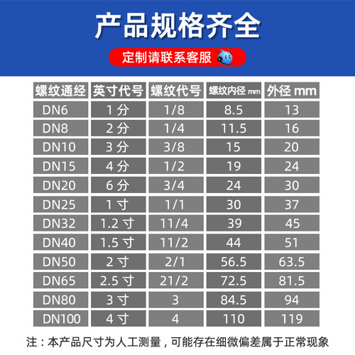 不锈钢内丝加长管子双螺