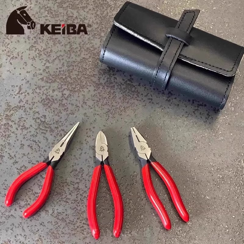日本KEIBA80周年袖珍钳子进口迷你手工钳尖嘴钳平嘴斜嘴钳3件套装