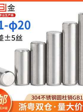 WY304不锈钢圆柱销定位固定销钉实心销子GB119M1.M2M3M4M5M6M8M10