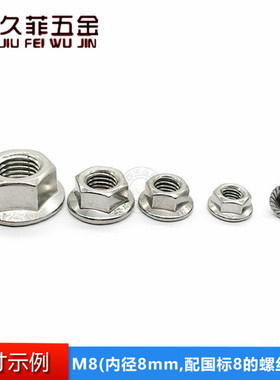 304不锈钢法兰螺母法兰螺帽 防滑螺母M3M4M5M6M8M10M12M14M16