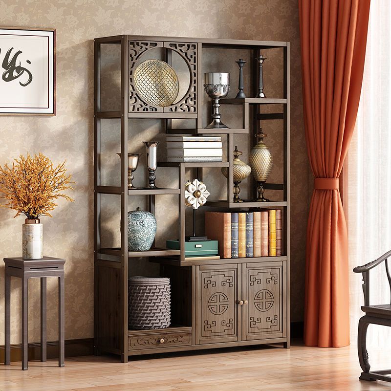 博古架新中式实木玄关隔