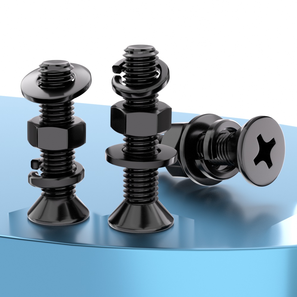 发黑十字沉头螺丝母平弹