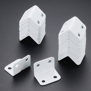 加厚白色4孔角码角铁木家具桌椅固定连接件90度直角层板托配螺丝