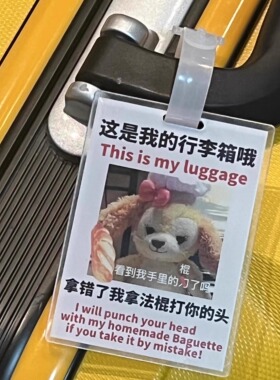 行李箱贴纸防丢牌饼饼行达菲雪莉玫01包包挂饰旅行箱吊饰学生定制