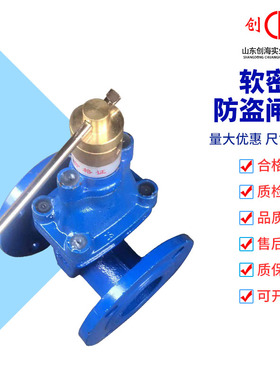 FDZ45X-16球墨铸铁加密防盗软密封闸阀带锁法兰阀门DN50 125 150