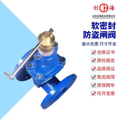FDZ45X-16球墨铸铁加密防盗软密封闸阀带锁法兰阀门DN50 125 150