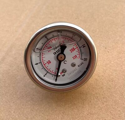 轴向耐震压力表 直径41mm 压力0-16bar 230psi 16bar=1.6mpa=16kg
