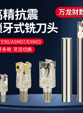 抗震分体式铣刀头4NTE90 ASM07 EXN03可换刀头锁牙头螺纹头抗震杆