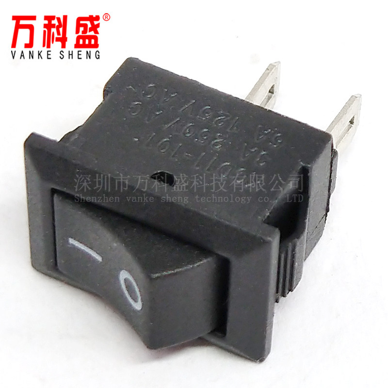 黑色 KCD11-101迷你小船型开关2脚2档3A250V10*15mm翘板开关